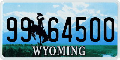 WY license plate 9964500
