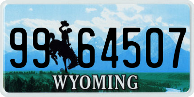 WY license plate 9964507