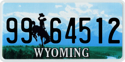 WY license plate 9964512