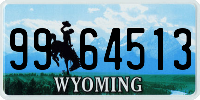 WY license plate 9964513