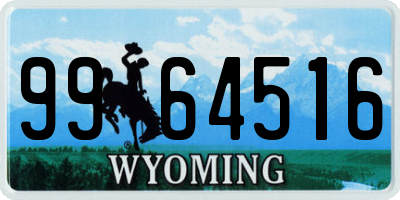 WY license plate 9964516