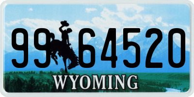 WY license plate 9964520