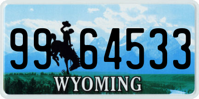 WY license plate 9964533