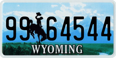 WY license plate 9964544