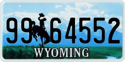 WY license plate 9964552