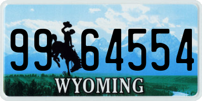 WY license plate 9964554
