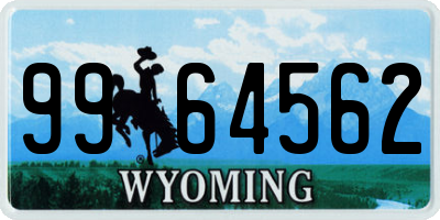 WY license plate 9964562