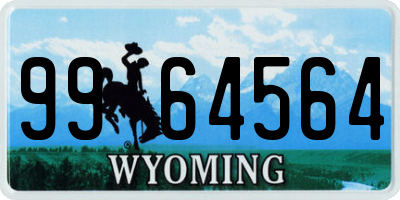 WY license plate 9964564