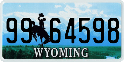 WY license plate 9964598
