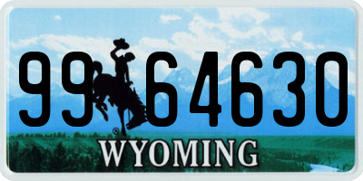 WY license plate 9964630
