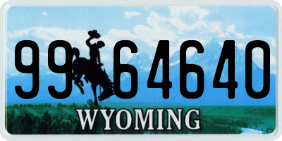 WY license plate 9964640