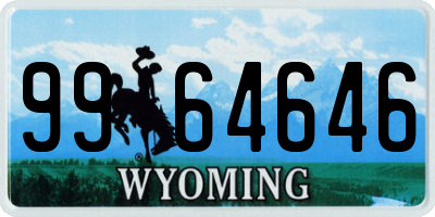WY license plate 9964646