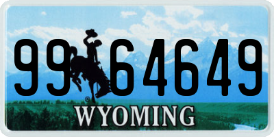 WY license plate 9964649