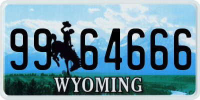 WY license plate 9964666