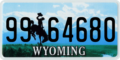 WY license plate 9964680