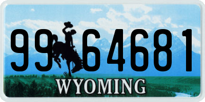 WY license plate 9964681