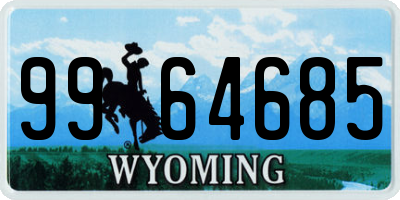 WY license plate 9964685