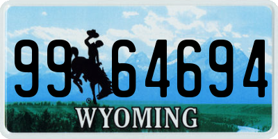 WY license plate 9964694