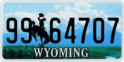 WY license plate 9964707