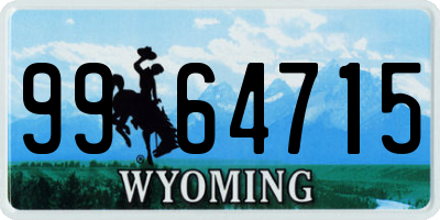 WY license plate 9964715