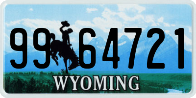 WY license plate 9964721