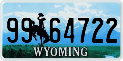 WY license plate 9964722