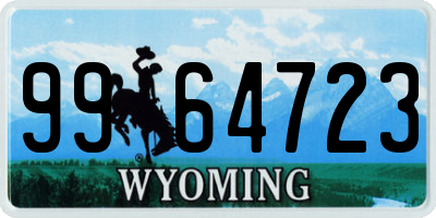 WY license plate 9964723