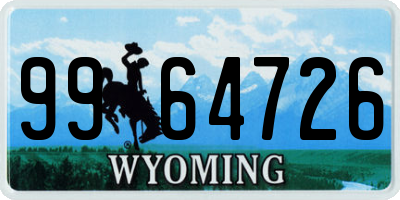WY license plate 9964726