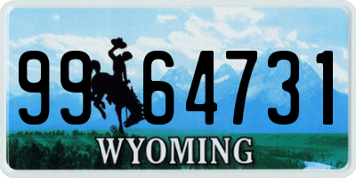 WY license plate 9964731