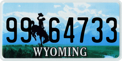 WY license plate 9964733