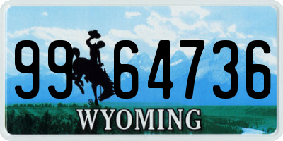 WY license plate 9964736