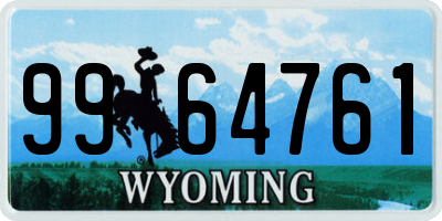 WY license plate 9964761