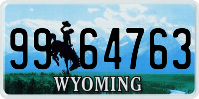 WY license plate 9964763