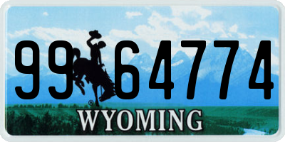 WY license plate 9964774
