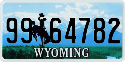 WY license plate 9964782