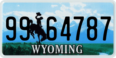 WY license plate 9964787