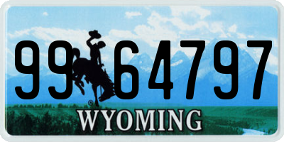 WY license plate 9964797