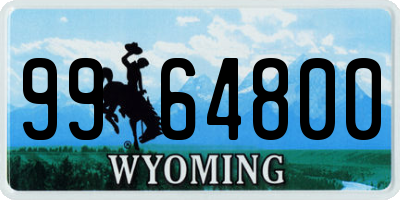 WY license plate 9964800