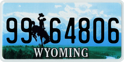 WY license plate 9964806