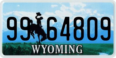 WY license plate 9964809