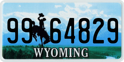WY license plate 9964829