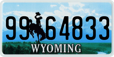 WY license plate 9964833