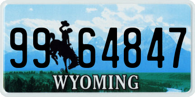 WY license plate 9964847