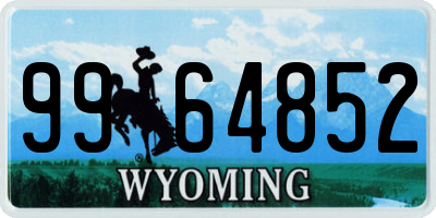 WY license plate 9964852