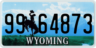 WY license plate 9964873