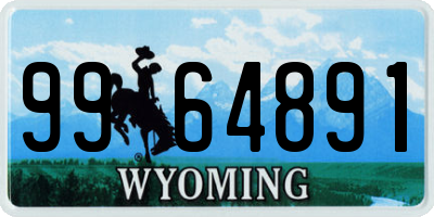 WY license plate 9964891