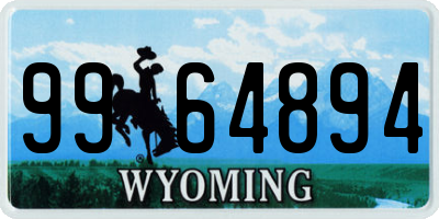 WY license plate 9964894