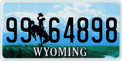 WY license plate 9964898