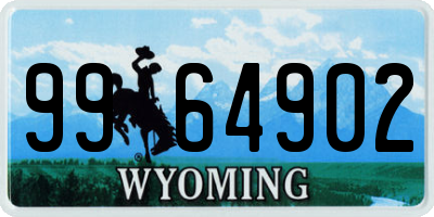 WY license plate 9964902