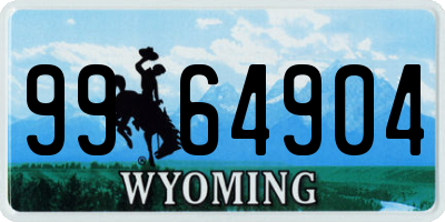 WY license plate 9964904